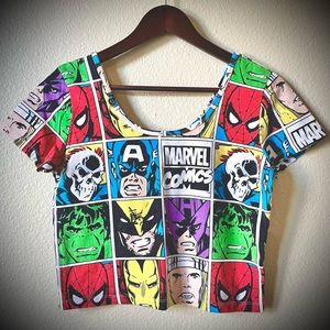 Marvel Comics Multicolor Stretchy Crop Top